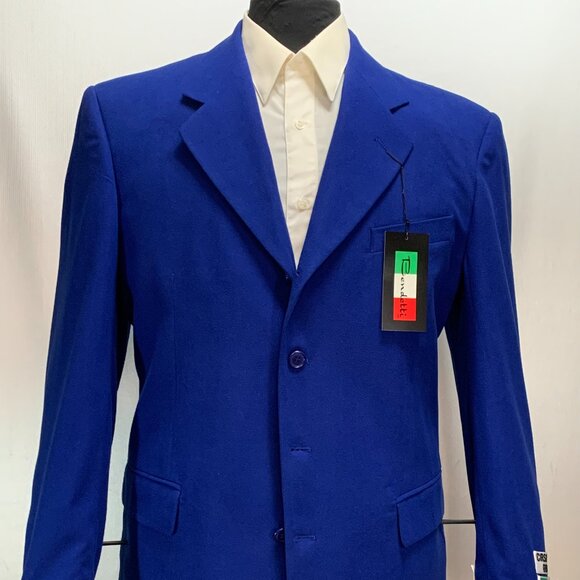 BENDETTI ITALIAN BLAZER - CASHMERE RAYON / POLYESTER ROYAL BLUE 4B - 42R 44R - Picture 4 of 12